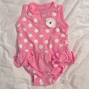 Carters baby girl size 6 months tutu sleeveless pink onsie